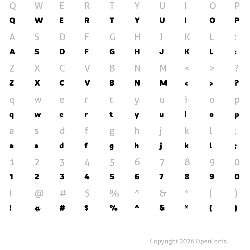 Character Map of Back Groove Regular
