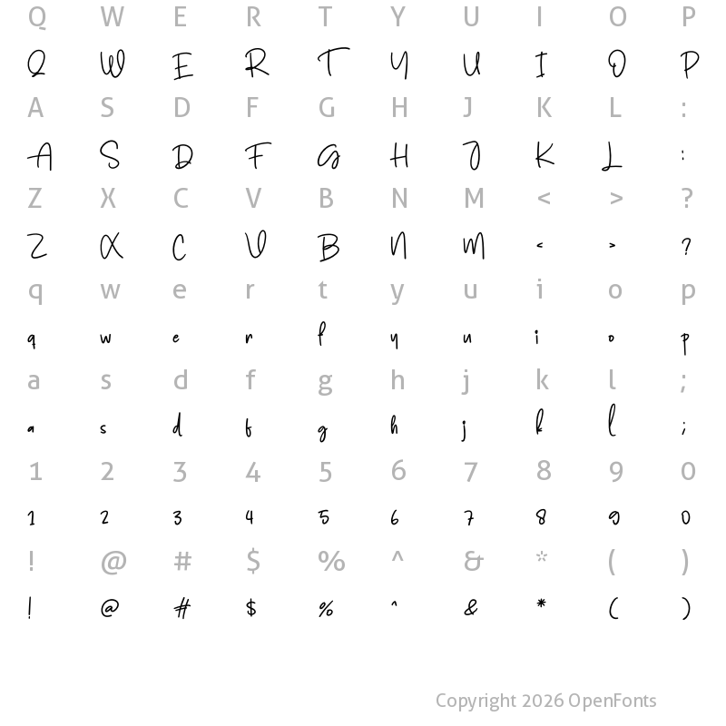 Character Map of Back To Family Regular
