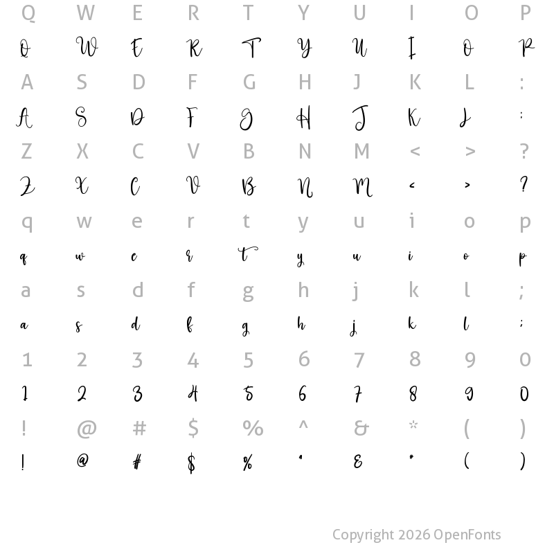 Character Map of Background Regular