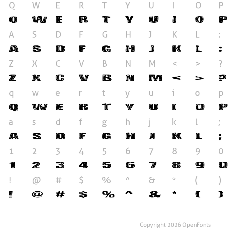 Character Map of Bad Pizza Regular