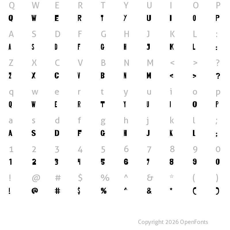 Character Map of BADA-BANG Regular