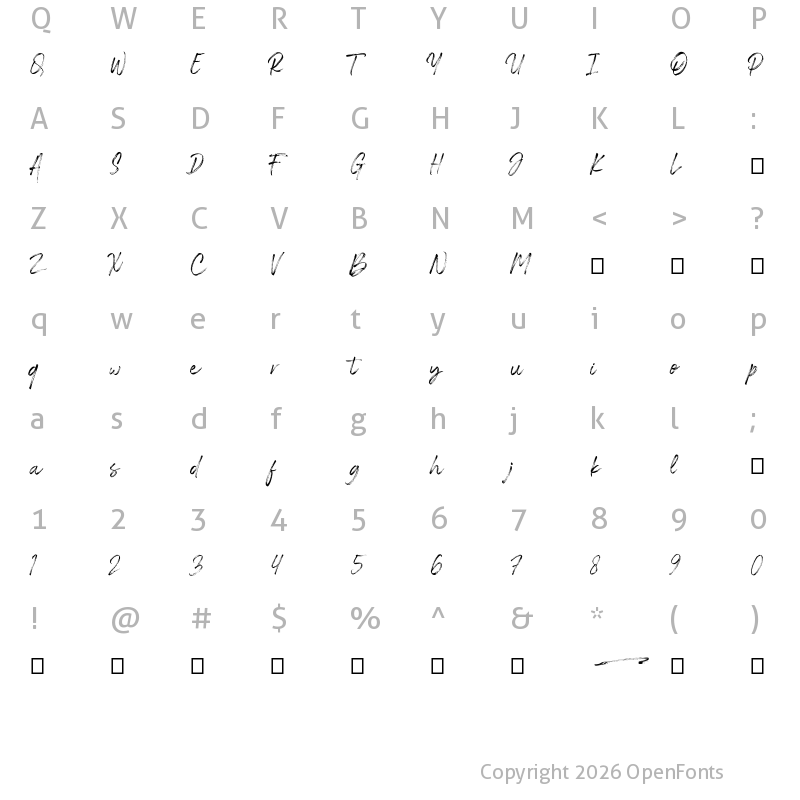Character Map of Badlooking Brush Regular