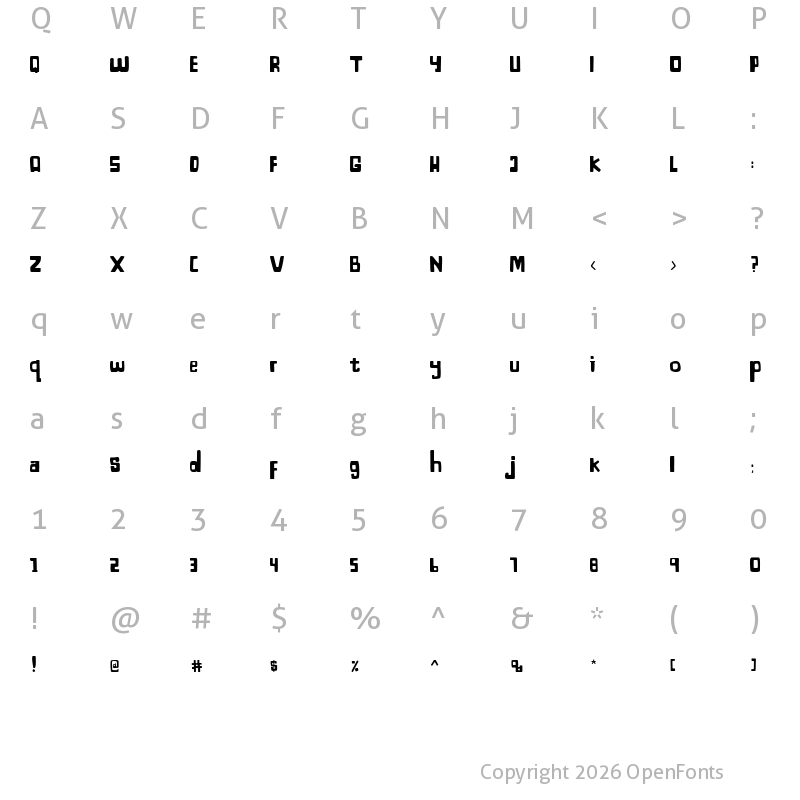 Character Map of Bagayaga Regular