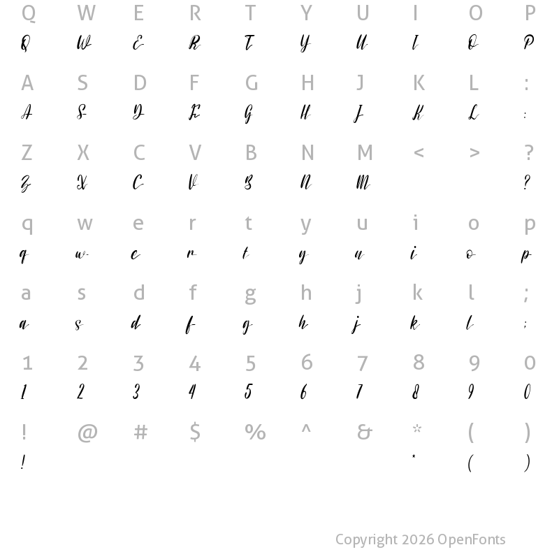 Character Map of Bagiles Regular