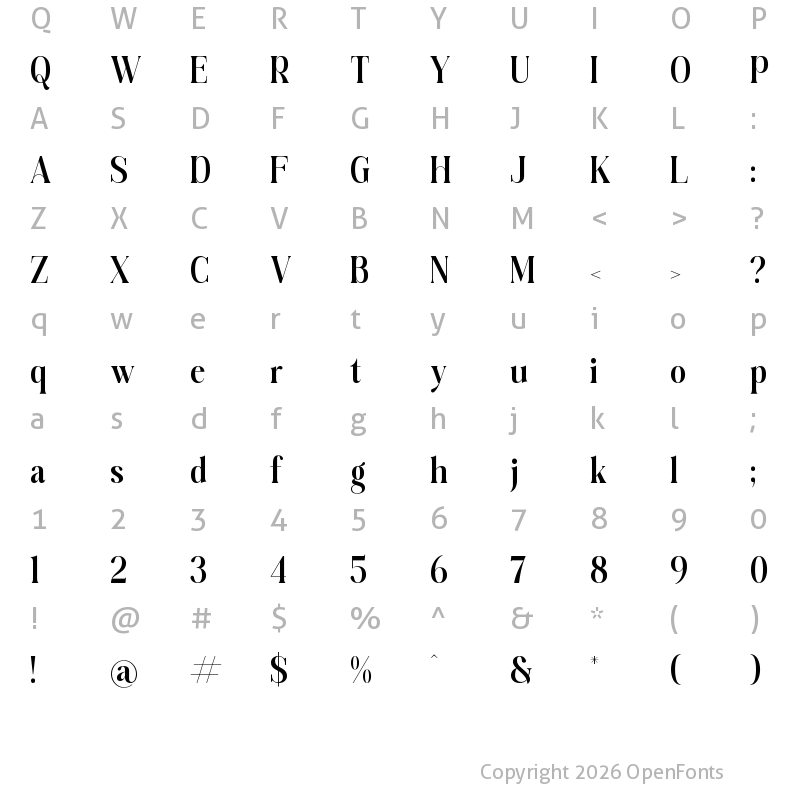Character Map of Baihgale Regular