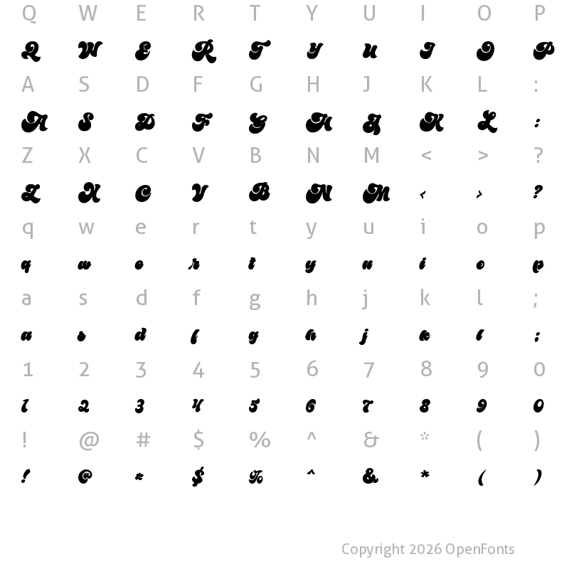 Character Map of Bailamore FPU Regular