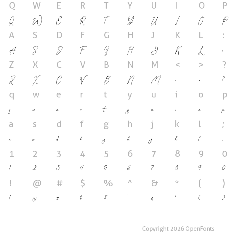 Character Map of Bajttonile Regular