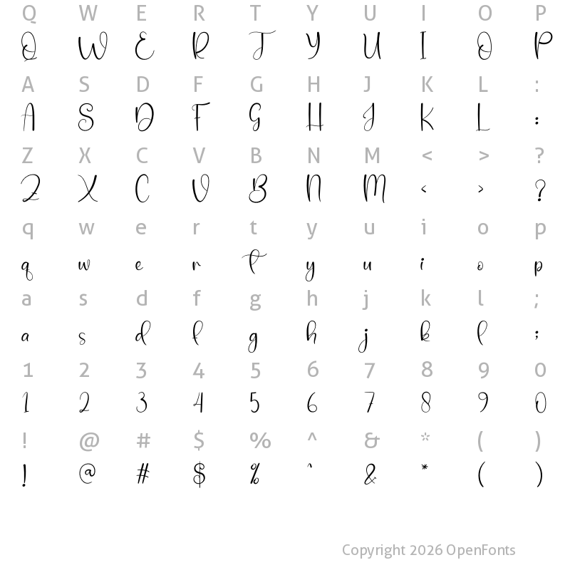 Character Map of Bakery Christmas Regular
