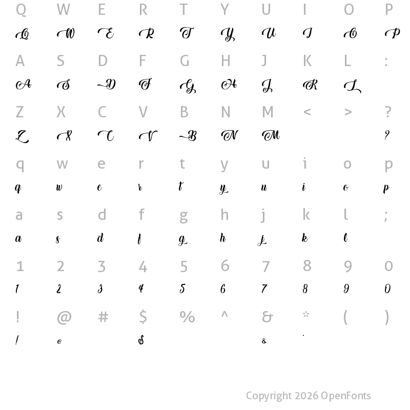 Character Map of Baking Lion - Personal Use Regular