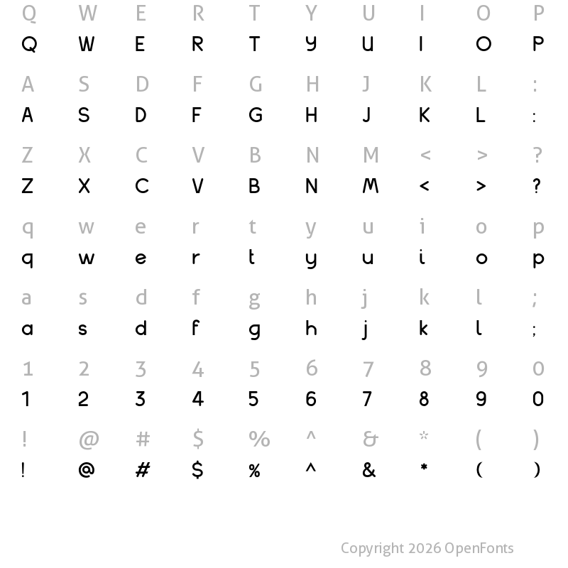 Character Map of Balakhani Regular