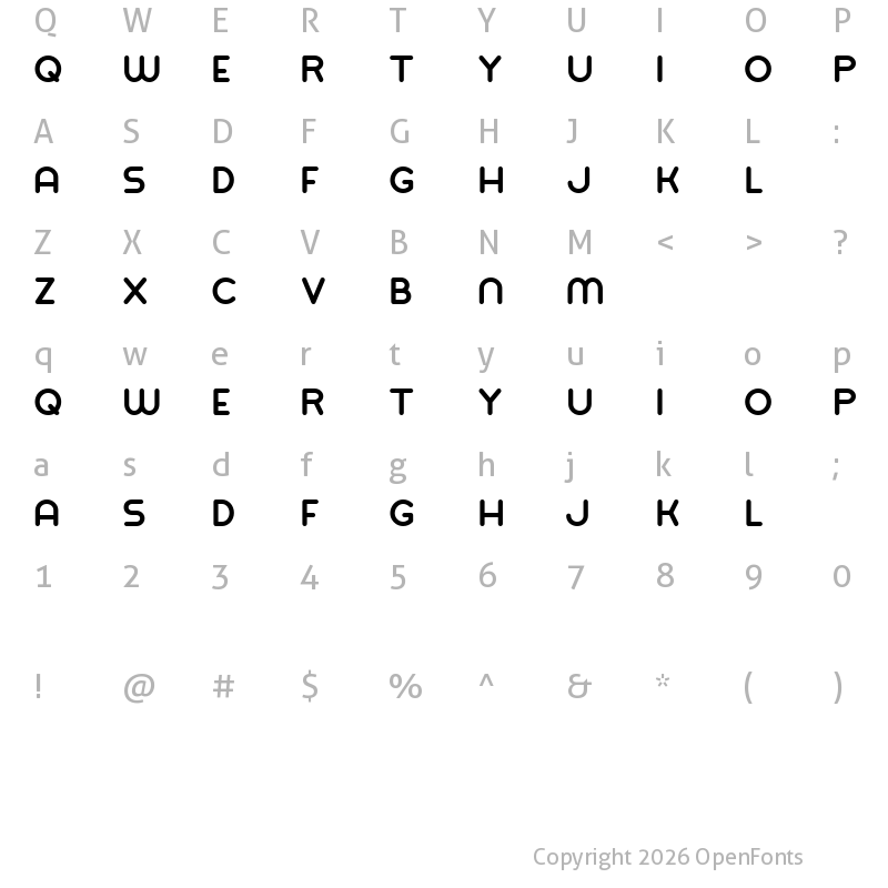 Character Map of Balat Bold