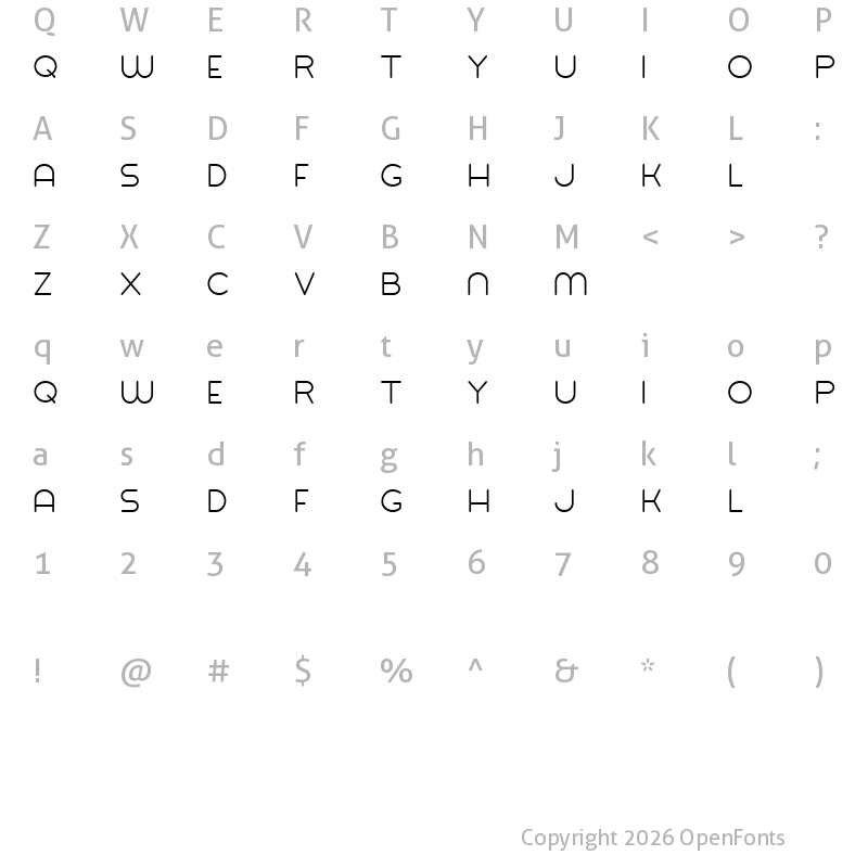 Character Map of Balat Regular