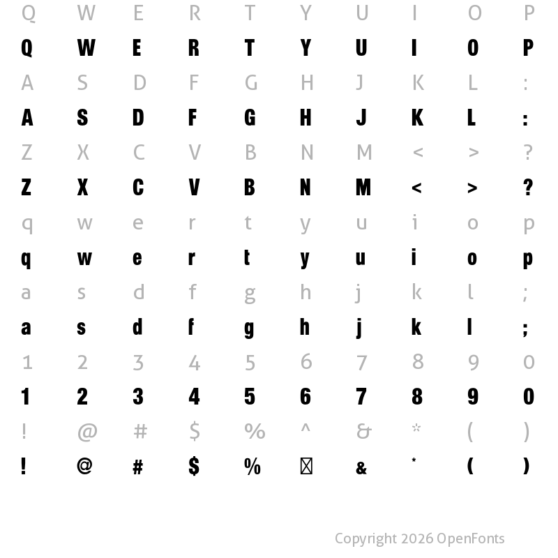 Character Map of Balbek Personal Use Only Regular