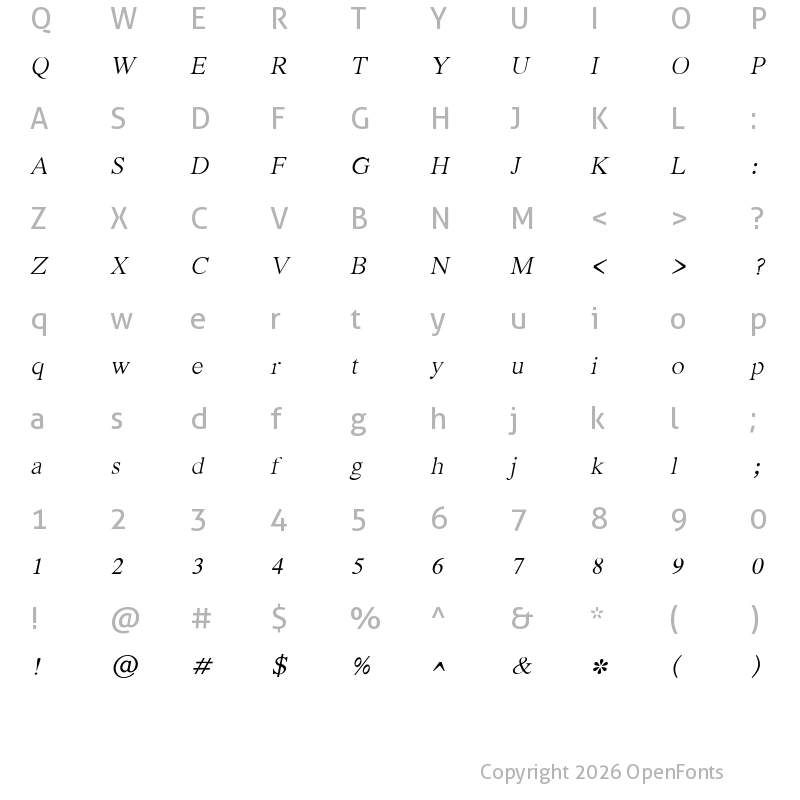 Character Map of BalBharatiDev01 Italic