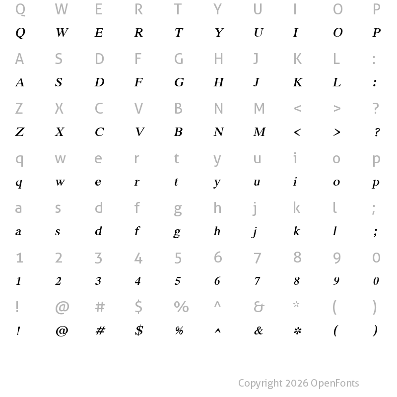 Character Map of BalBharatiDev02 Italic