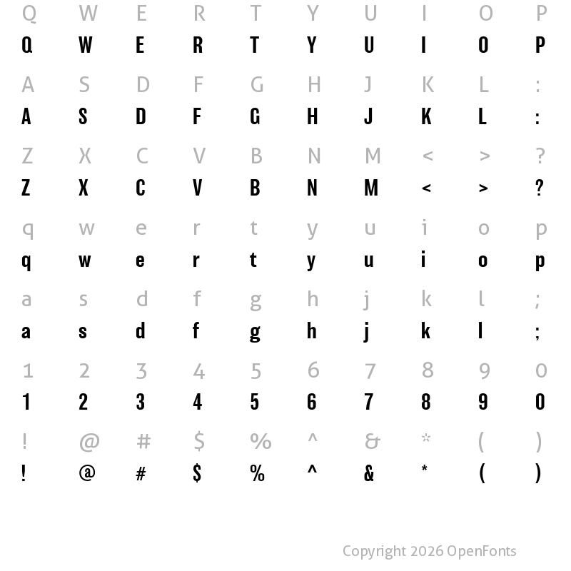 Character Map of BalboaW01-Medium Regular