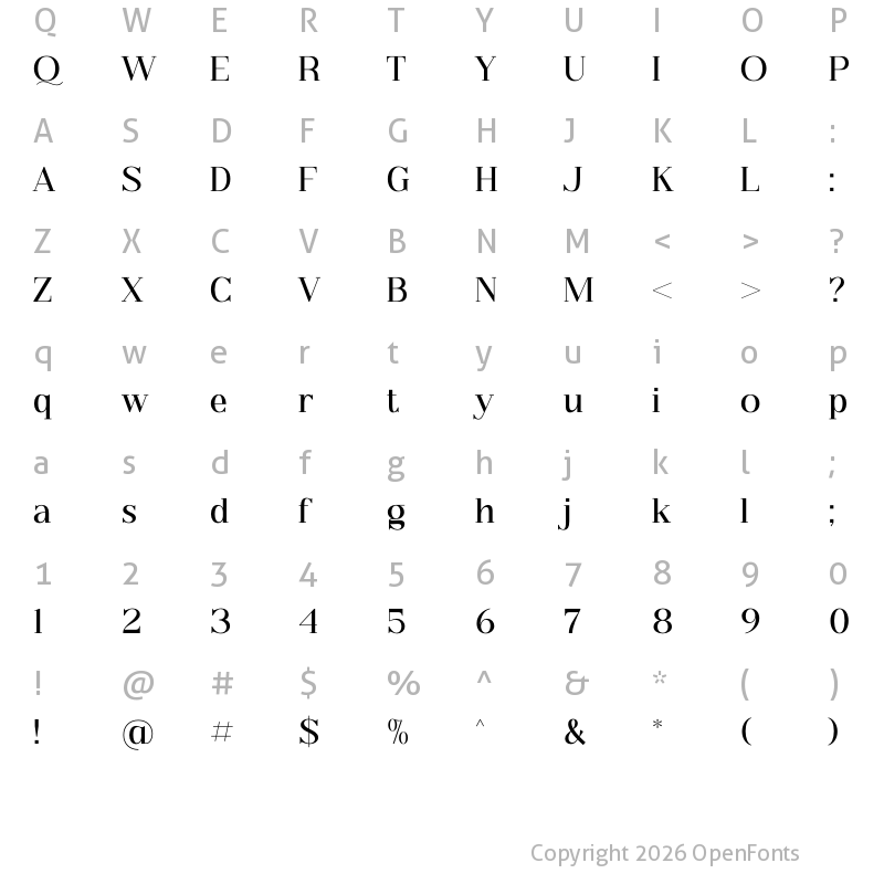 Character Map of Balechin Royalo Regular