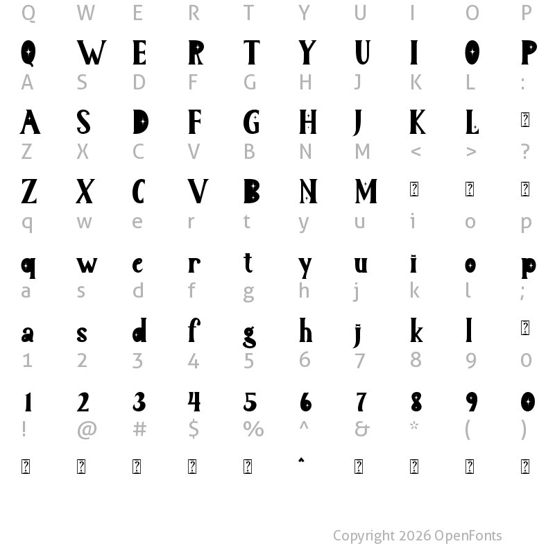 Character Map of Baleron Regular