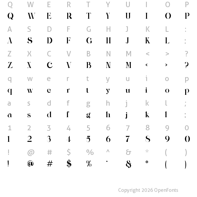 Character Map of Balgor Regular