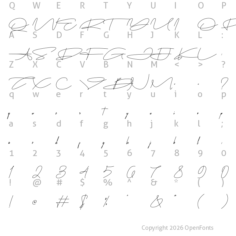 Character Map of Balhemson Slant Slant