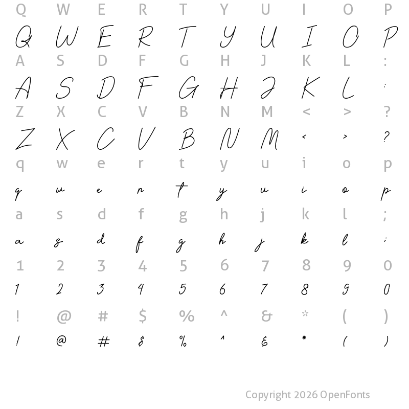 Character Map of Bali Culture Script Regular