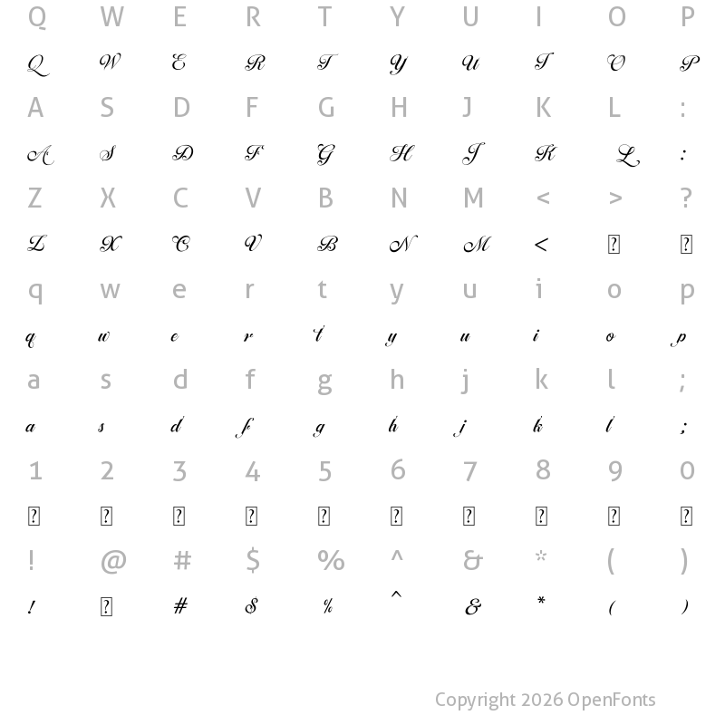 Character Map of Ballegra Regular