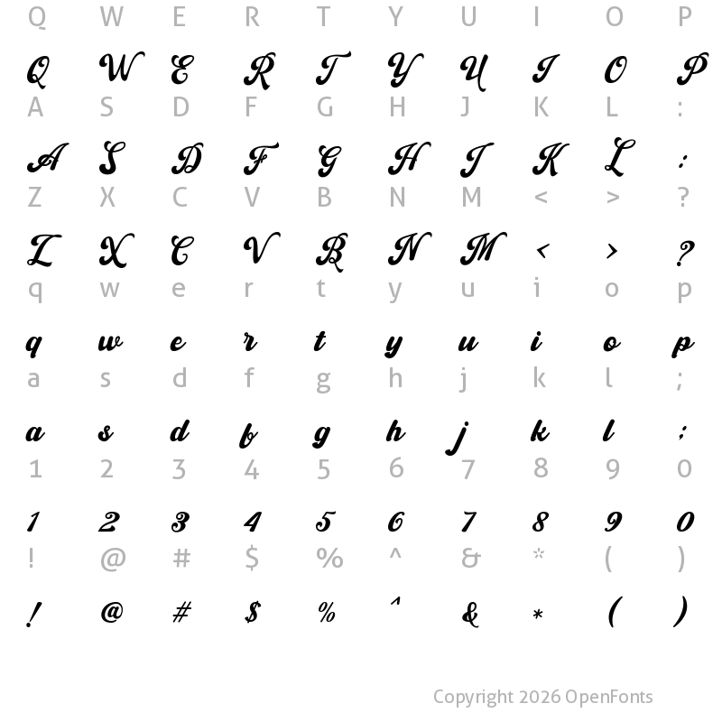 Character Map of Ballingtone Regular
