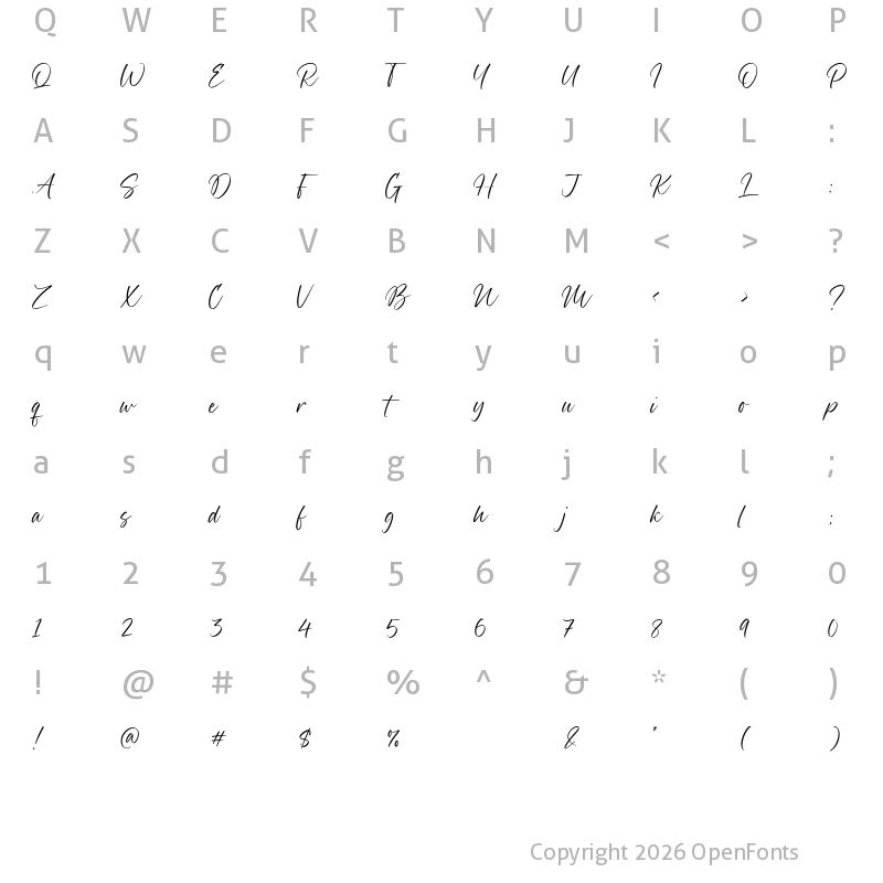 Character Map of Ballistone Regular