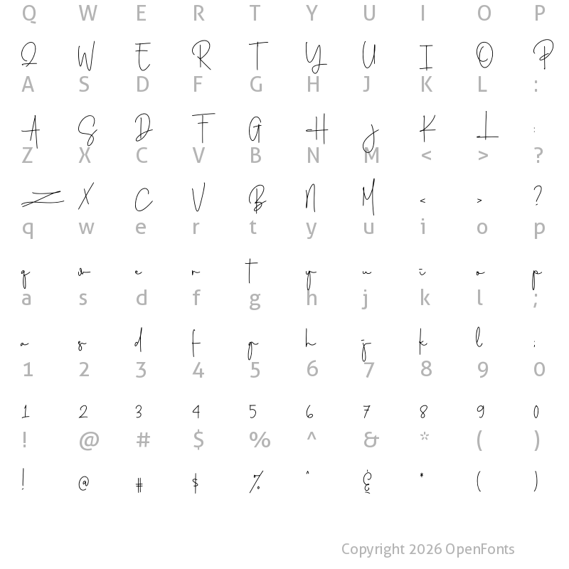 Character Map of Ballondior Regular