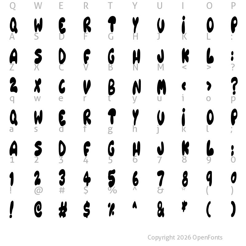 Character Map of Balloonish Regular