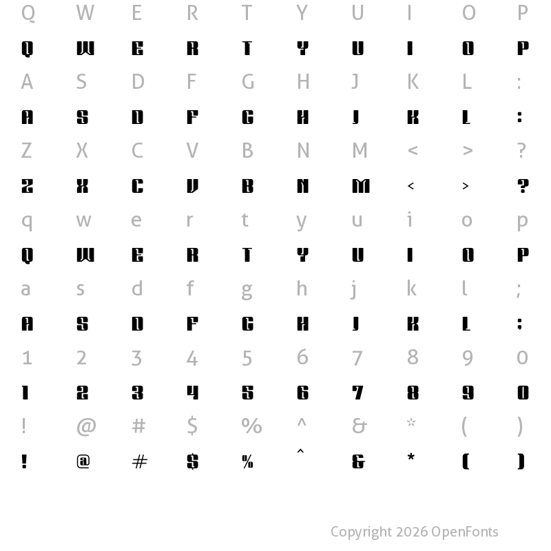 Character Map of BALMON SANS Regular