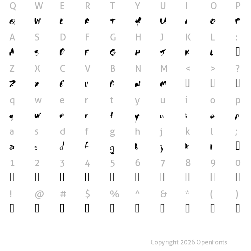 Character Map of Baloney Regular