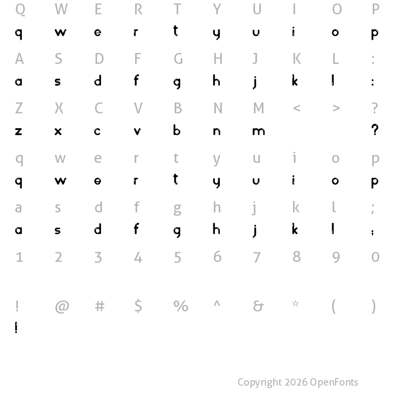 Character Map of balonez fantasia br Regular
