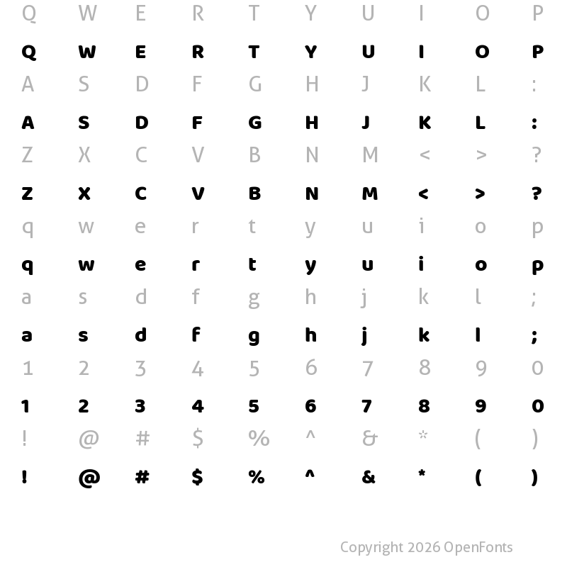 Character Map of Baloo Bhai 2 ExtraBold