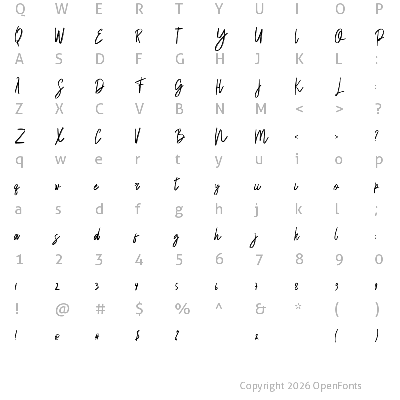 Character Map of Balsam Regular
