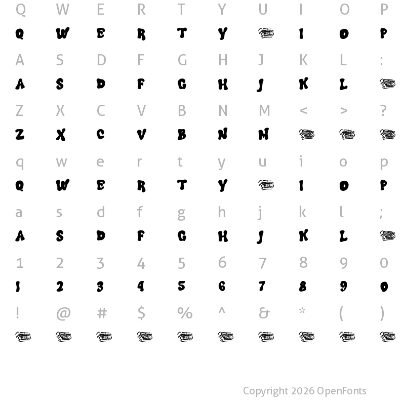 Character Map of Bambi Retro Regular