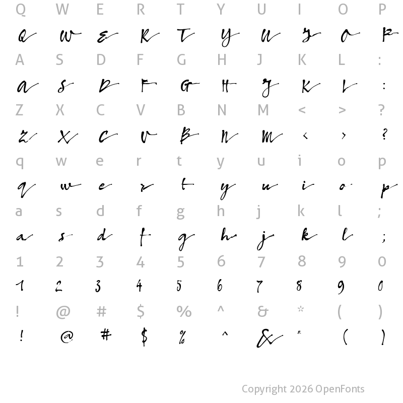 Character Map of BambusaW01-Regular Regular