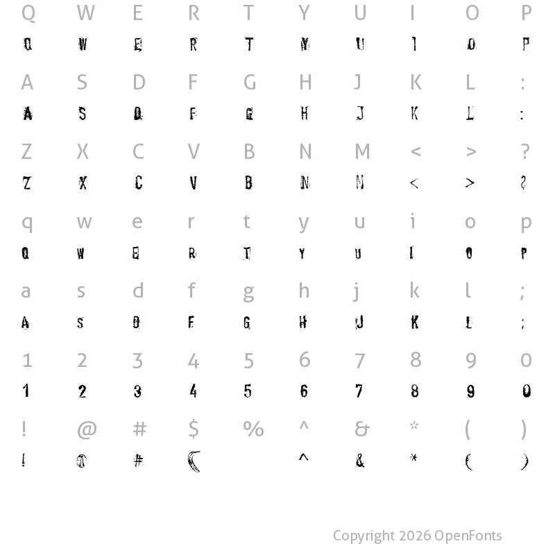 Character Map of BANANA TYPE Regular