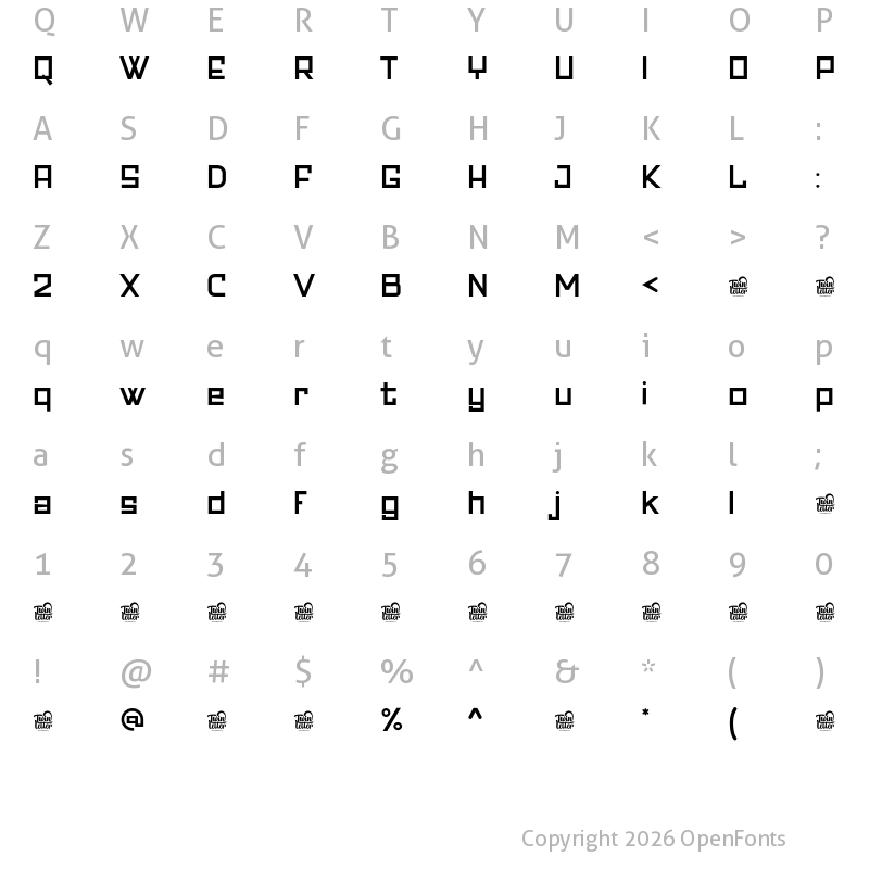 Character Map of Banda Personal Use Black