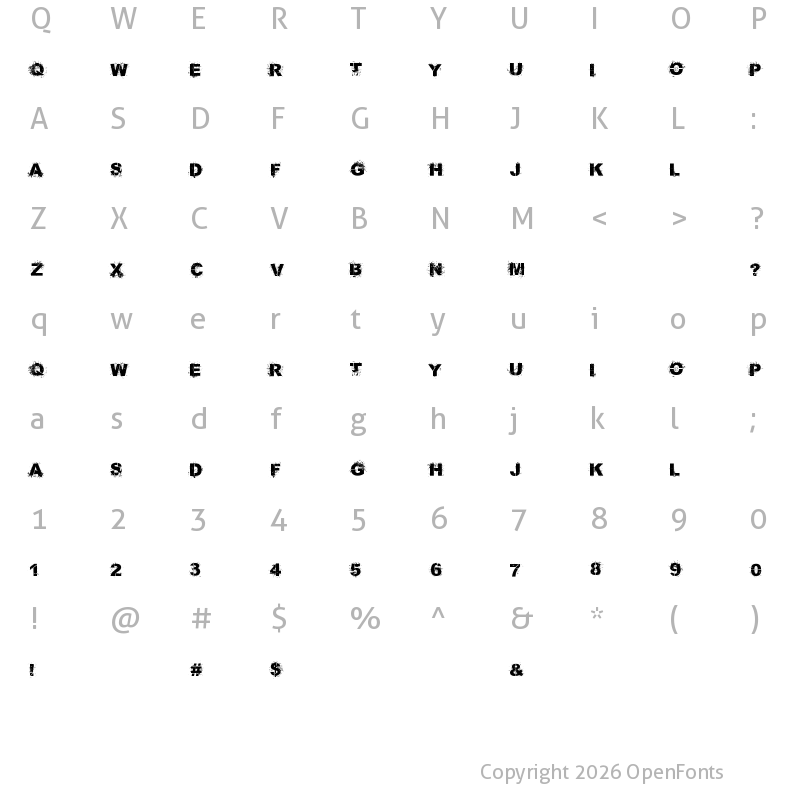 Character Map of Bang 4 Ya Buck Regular