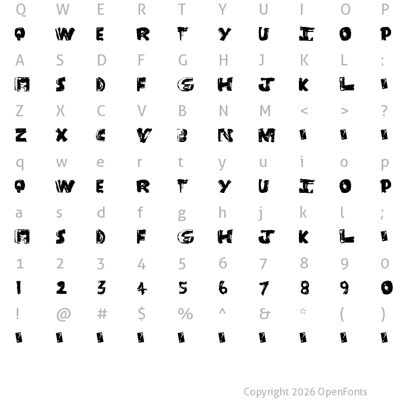 Character Map of BangTime Regular