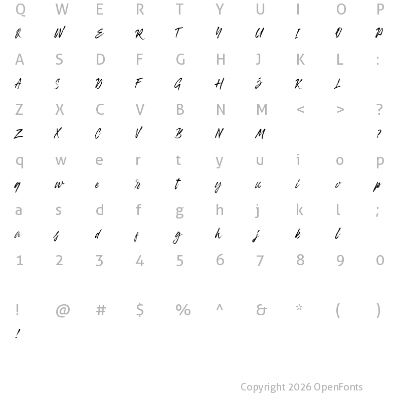 Character Map of Banshee Regular