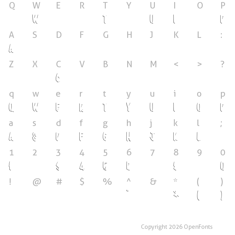 Character Map of BarataDisplay-Sans ?