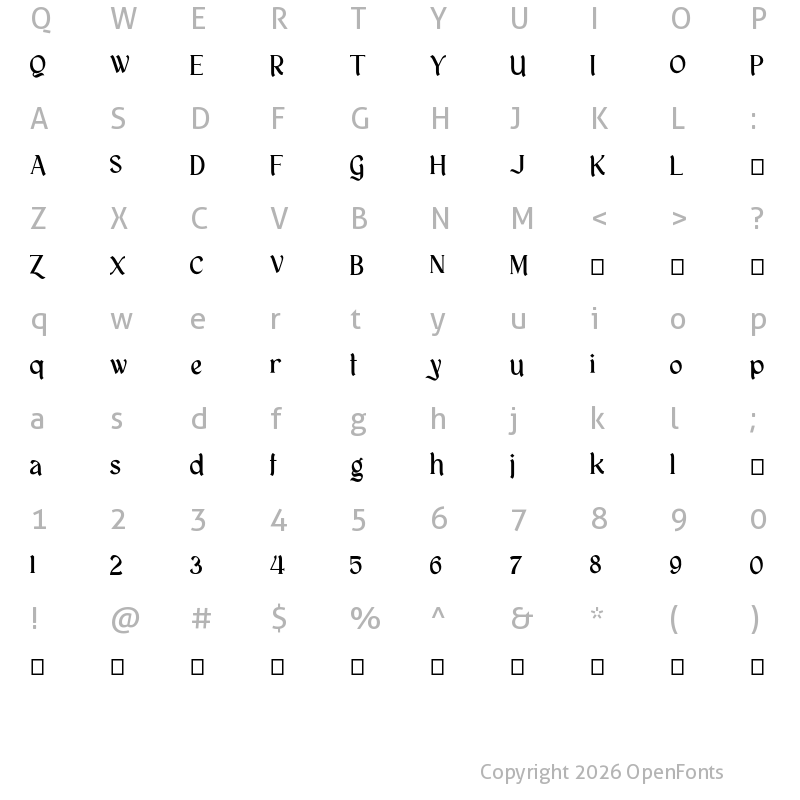 Character Map of Baratheon Regular