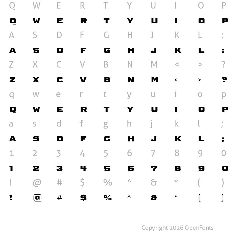 Character Map of Barber Fill