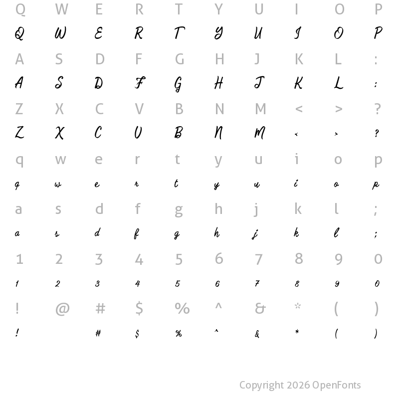 Character Map of Barbie Regular