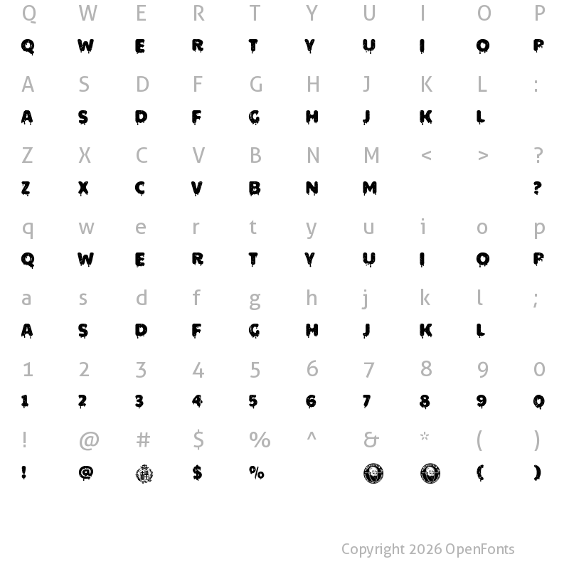 Character Map of Barcelona Scared Regular