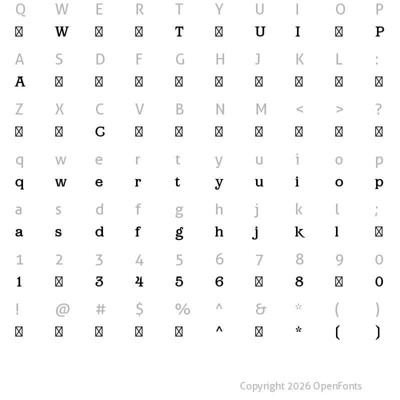 Character Map of BarcelonaITCStd-Medium ?
