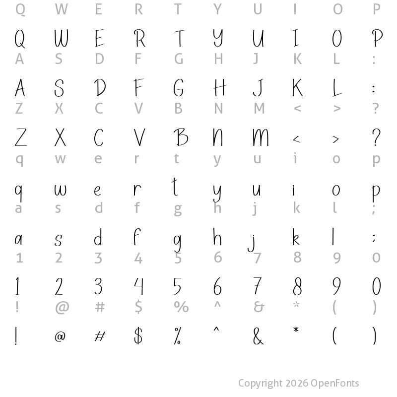 Character Map of Barcialle Regular