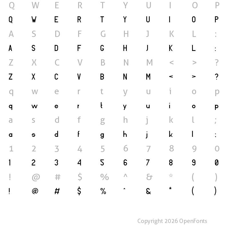 Character Map of BarD Regular
